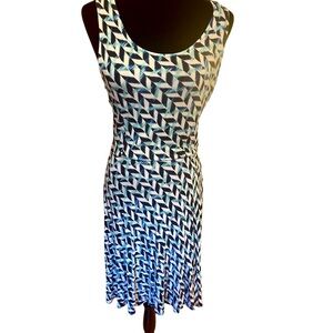 a.n.a Blue Green and White Sleeveless Sheath Dress Size M